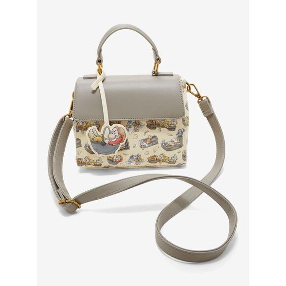 Loungefly Disney Snow White Seven Dwarfs Grumpy Bedtime Allover Print Hand Bag - Picture 4 of 4